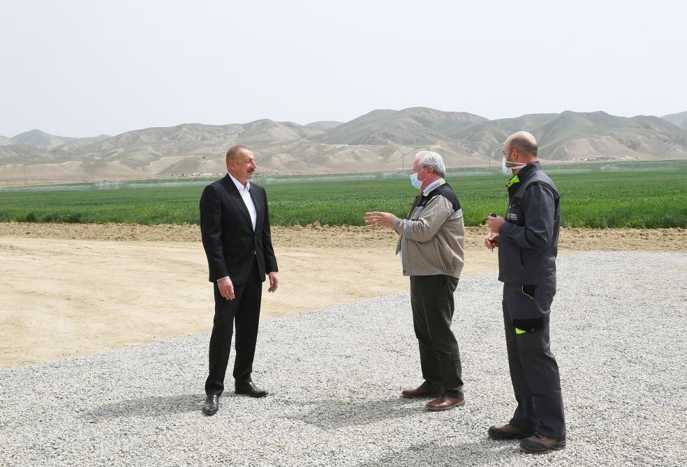 President Ilham Aliyev Attends Presentation of Agropark Owned by Agro Dairy LLC in Hajigabul