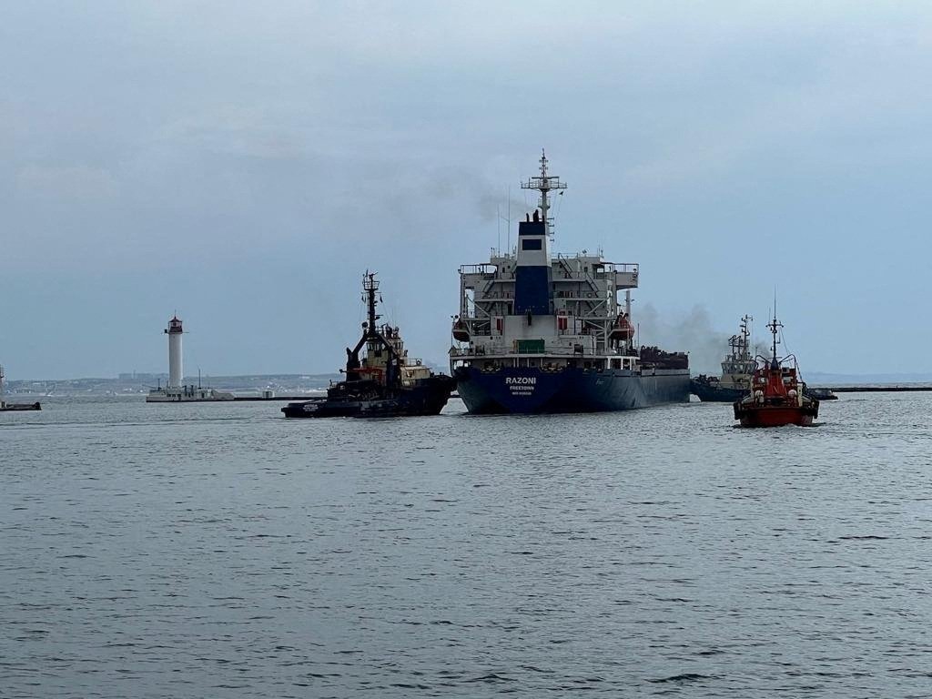 1st grain ship departs Ukrainian port under Turkey, UN-brokered deal