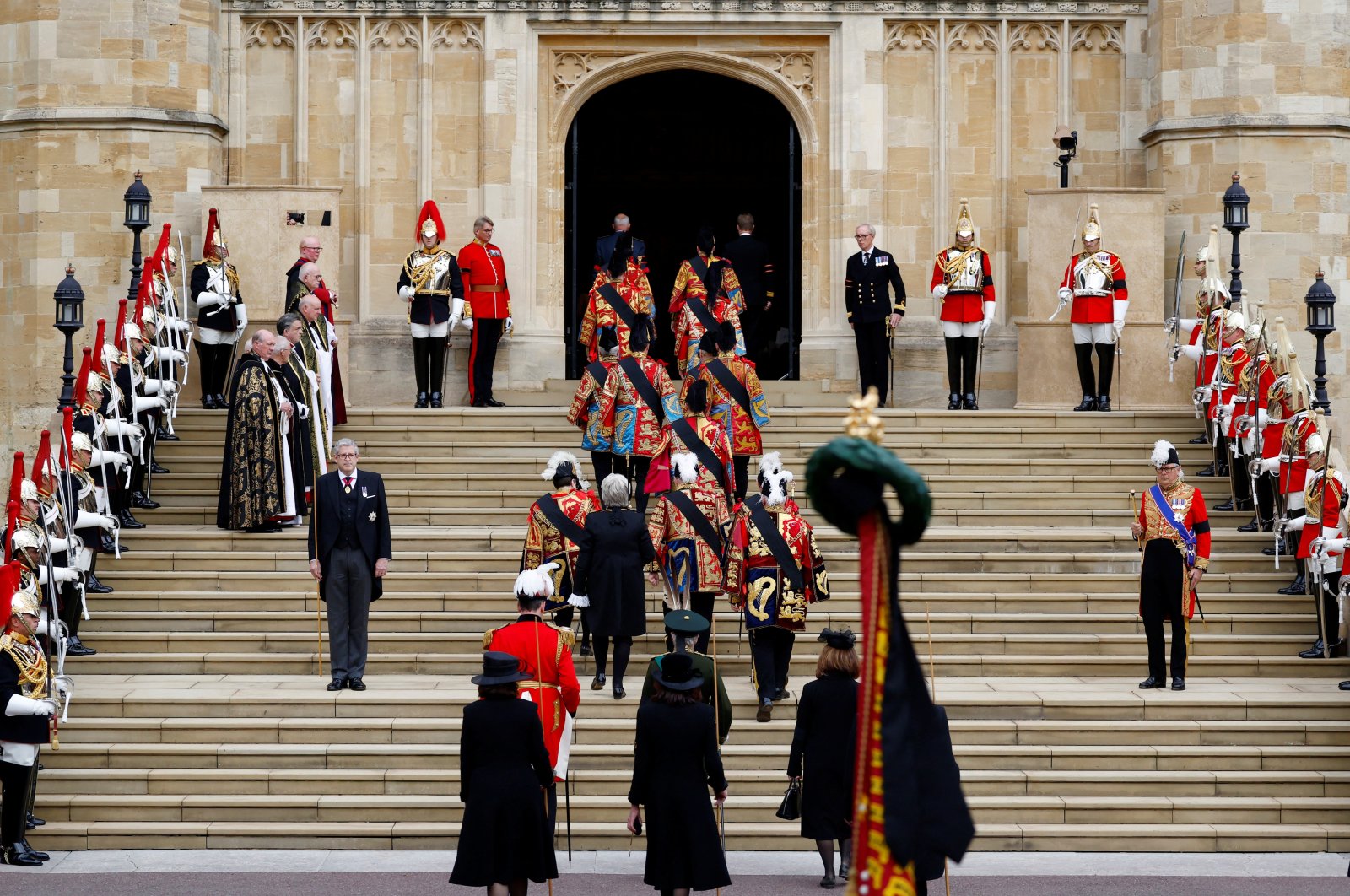Royal family bids farewell to Queen Elizabeth at Windsor Castle