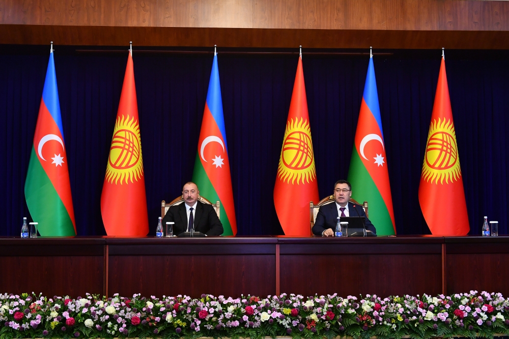 Azerbaijani, Kyrgyz Presidents Made Press Statements