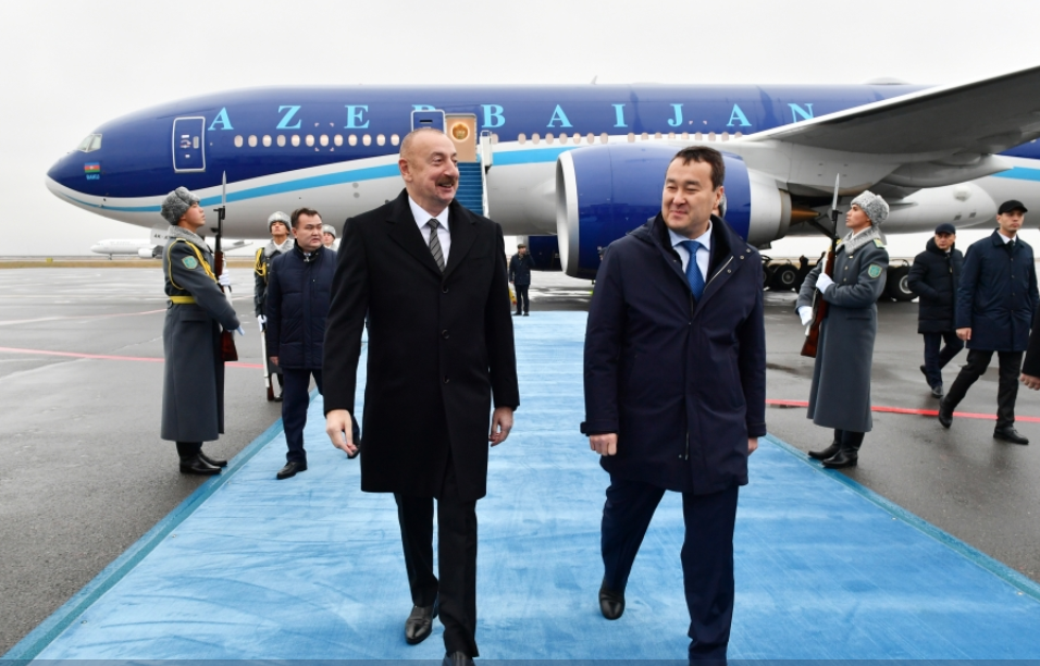 President Ilham Aliyev embarked on visit to Kazakhstan