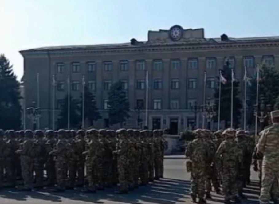 The Azerbaijani army is preparing for the parade in Khankandi